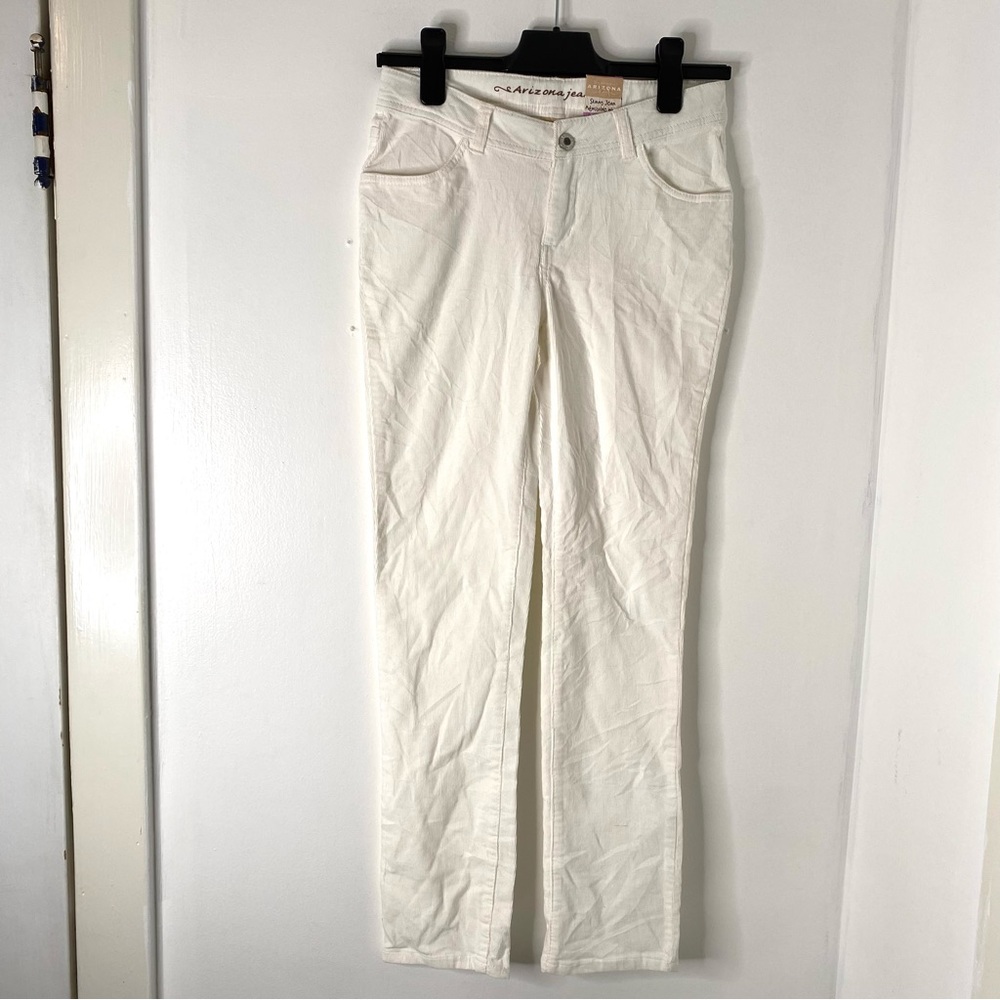 Arizona Jeans White Skinny Corduroy Pants NWT Stretch Fit Belt Loops